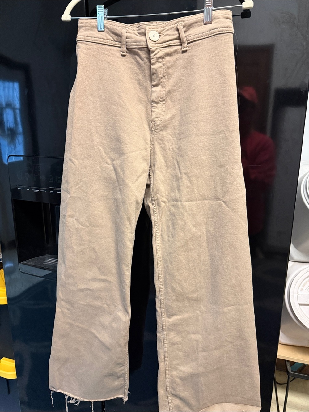 ZARA Women’s Wide-Leg Cotton Pants in Tan